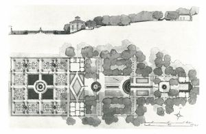 Plan and elevation drawing of The Villa Lante