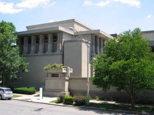 Frank Lloyd Wright’s Unity Temple opened in 1908 and was designated a National Historic Landmark in 1970.