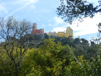View of the Palace of Pena from Sintra….two hours later, we would reach the top