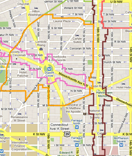 Partial Map of Washington, DC Historic Districts 
