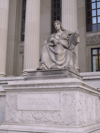 Future (1935, Robert Aitken) located on the northeast corner of the John Russell Pope’s National Archives Building in Washington, D.C.