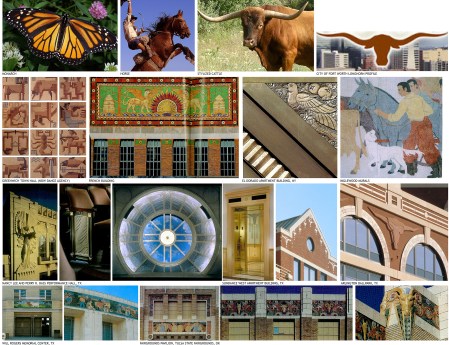 An small portion of iconography gathered during early phases of design for the Fort Worth Arena