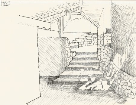 Simena Passage Covered In Between Spaces, sketch by Valerie Sherry